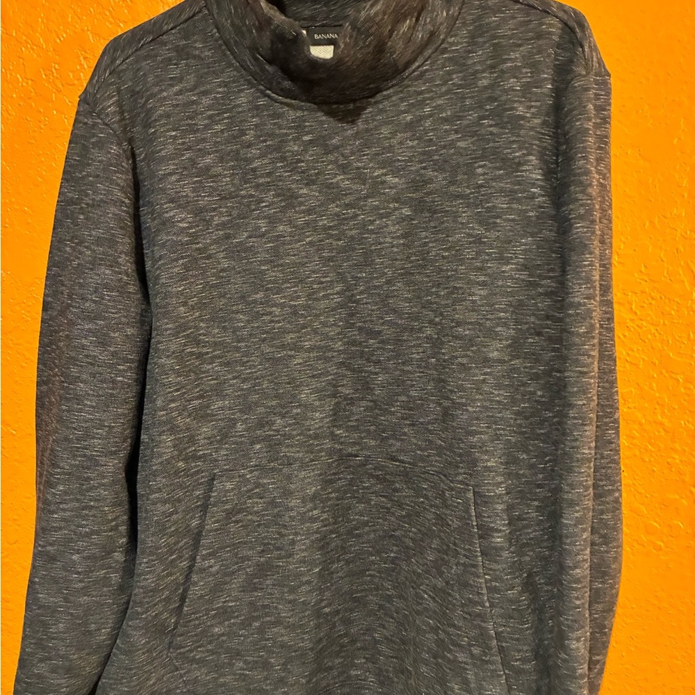 2-Banana Republic Men’s Heathered Charcoal Turtleneck Pullover & Raincoat